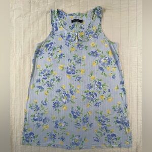 Lauren Ralph Lauren Blue Floral Pajama Nightgown Medium
